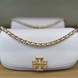 Tory Burch White Leather Chain Bag